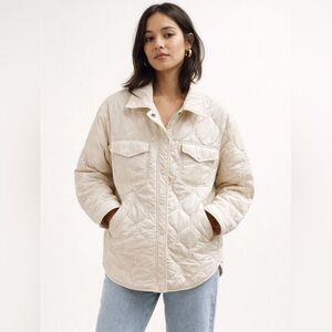Velvet Heart Cream Quilted Shacket - Size Small - Oversized